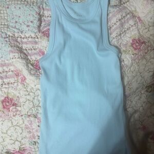 a new day Fitted Blue Sleeveless Tank Top